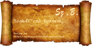 Szakácsi Botond névjegykártya